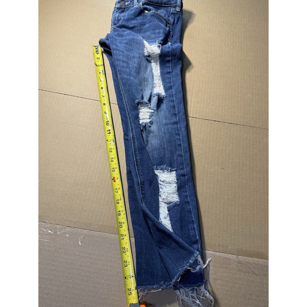 Hollister Women's Super Skinny Blue Denim Distressed - Picture 11 of 12